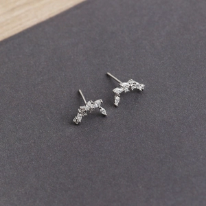 Macro di orecchini in argento S925 con scintillanti zirconi taglio marquise e rotondi