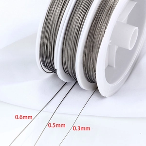 Filo per gioielli in acciaio inox argento da 0,3mm 0,5mm 0,6mm per creazione collane