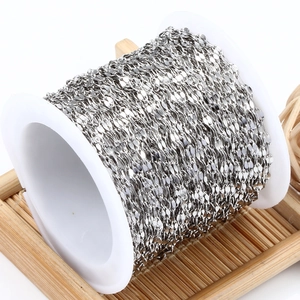 Silver titanium steel lip chain roll for DIY necklaces and bracelets on spool
