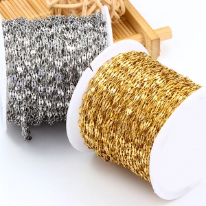 18K gold and silver plated titanium steel lip chains for DIY necklace jewelry making