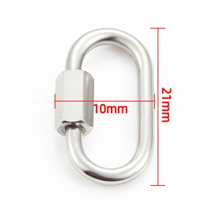 Silver stainless steel oval screw clasp with 21mm height for DIY necklace accessories