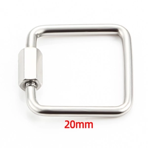 Polished stainless steel square screw clasp for DIY necklace link, 20mm size
