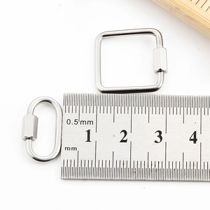 Stainless steel square and oval screw lock carabiners for DIY jewelry link accessories