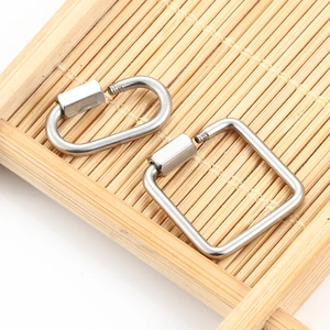 Stainless Steel Square Oval Screw Lock Connecting Buckle For DIY Necklace Jewelry Making Findings Keychain Links Connector