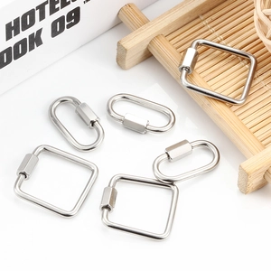 Square and oval stainless steel screw locks with polished finish for DIY jewelry