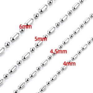 Detailed comparison of 4mm to 6mm stainless steel bead chains with cylindrical connectors
