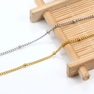 Chaînes à billes en acier inoxydable doré et argenté pour bijoux artisanaux