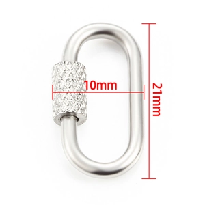 Oval stainless steel screw clasp connector for jewelry and chains 10mm by 21mm