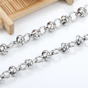 Gepolijste zilveren roestvrijstalen geknoopte schakelketting voor DIY sieraden