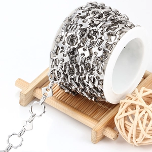 Rollo de Cadena de Acero Inoxidable con Eslabones de Engranaje y Cuadrados Accesorios de Estilo Punk Industrial para Fabricación de Collares Pulseras