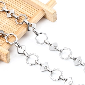 Cadena artesanal de acero inoxidable con eslabones de engranaje para joyería DIY