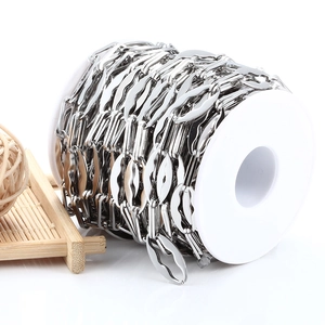 DIY Stainless Steel Lip Shape Jewelry Chain For Handmade Necklace Bracelet Making Wavy Link Metal Chain Craft Accessory