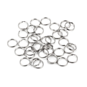 Anneaux de fendus doubles en acier inoxydable poli pour bijoux DIY et porte-clés