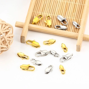 High Polished Stainless Steel Lobster Clasp Square Buckle DIY Jewelry Finding For Necklace Bracelet Making Gold Silver