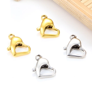 Chiusura a Moschettone a Forma di Cuore in Acciaio Inossidabile Connettore per Gioielli Fai-da-te per Bracciale Collana