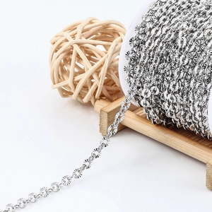 Rouleau de chaîne O en acier inoxydable argenté texturé pour création de bijoux DIY