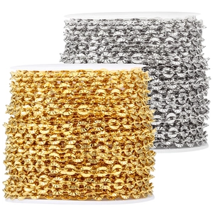 Chaînes de tournesol en acier inoxydable doré et argenté pour bijoux DIY