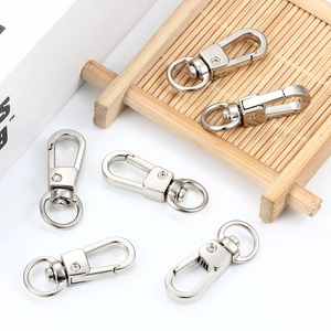 Five silver swivel lobster clasps for bags and keychains with zinc alloy finish