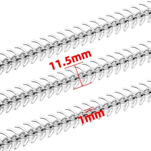 Cadena de espina de pescado en acero inoxidable de 11,5 mm con diseño de eslabones