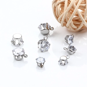Anhängerfassung aus Edelstahl mit Krallenfassung für DIY-Halsketten und Armbänder