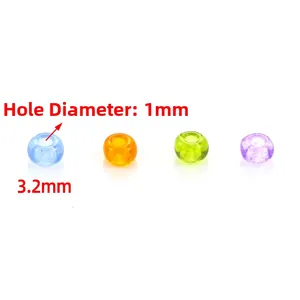 Cuentas redondas de 3,2mm con agujero de 1mm para crear collares y pulseras de bisutería