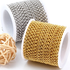 Catena Rolo in Acciaio Inossidabile Catena in Metallo a Perla Artificial Tonda Per Creazione Gioielli DIY Collana Bracciale Oro Argento