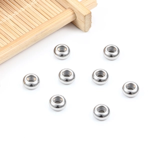 Polished stainless steel slider beads for DIY adjustable jewelry making 8-piece set