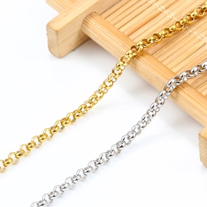 Catena rolo in acciaio inossidabile lucido in oro e argento per gioielli fai da te