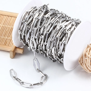 Hip Hop Stainless Steel Geometric Diamond Link Chain Unfinished Spool For DIY Necklace Bracelet Making Men Jewelry Finding