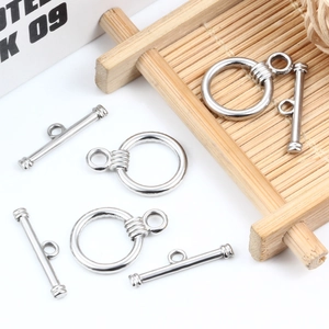 Fermoir T en Acier Inoxydable Connecteur Barre Cercle OT pour Bricolage Collier Bracelet Accessoires Bijoux Style Minimaliste