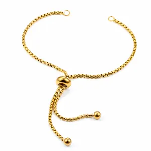 Verstelbare 1.8mm box kettingarmband met 12cm lengte en gouden afwerking