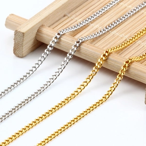 Polished stainless steel Cuban link chains in gold and silver finish for men and women