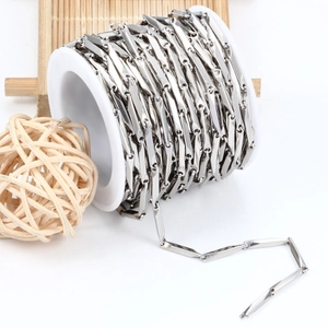 Catena a maglie cilindriche in acciaio inossidabile su bobina per creazione gioielli fai da te