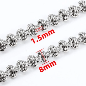 Chaîne à maillons punk en acier inoxydable avec anneaux de 8mm et épaisseur de 1,5mm