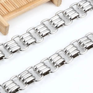Chaîne industrielle en acier inoxydable à trois rangs pour colliers et bracelets DIY