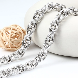 11mm Stainless Steel Diamond Cut Link Chain For DIY Jewelry Making Men Women Punk Necklace Bracelet Crafting Findings