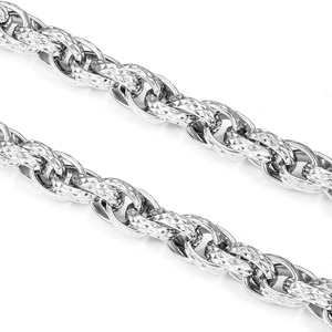 Edelstahl-Halskette in Silber mit filigranen Gliedern und Diamantschliff-Textur für Herren