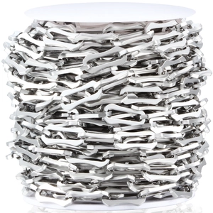 Rouleau de chaîne géométrique en acier inoxydable poli pour création bijoux