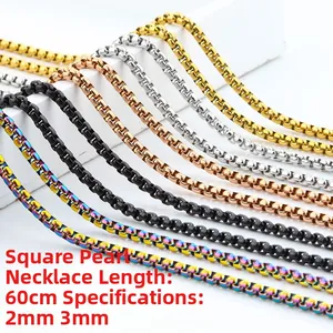 Collane a catena veneziana in acciaio inossidabile, larghezze 2mm/3mm, lunghezza 60cm