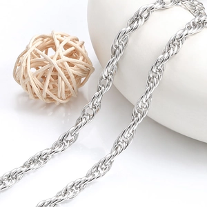 Stainless Steel Double Weave Rope Chain For DIY Jewelry Making Necklace Bracelet Bag Accessories Hip Hop Jewelry Chain