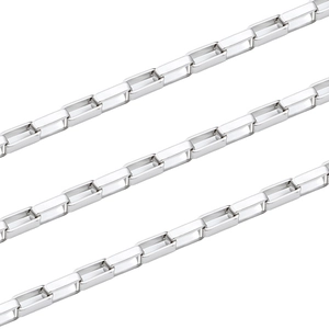 Polished silver stainless steel long box chain for DIY jewelry making necklaces