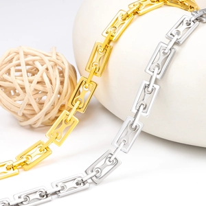 Stainless Steel Rectangular Box Chain For DIY Jewelry Making Hip Hop Geometric Link Chain For Necklace Bracelet Making