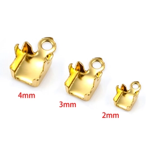 18K vergoldete Edelstahl-Quetschperlen für Schmuckherstellung in 2mm 3mm und 4mm
