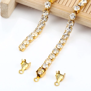 Edelstahl Strass Verbindung Schnalle Vakuum Beschichtet Gold Silber Farbe Schmuck Endclips Für Kette Armband DIY Zubehör