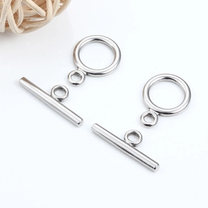 Polished stainless steel OT toggle clasp connectors for DIY jewelry making chains