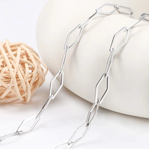 Stainless Steel Rhombus Diamond Geometric Chain For DIY Necklace Bracelet Making Non Fading Punk Industrial Style Jewelry Chain