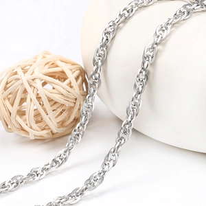 Catena Saldata in Filo Quadrato a Doppia Trama in Acciaio Inossidabile per Donna Uomo Fai da Te Collana Bracciale Gioielli