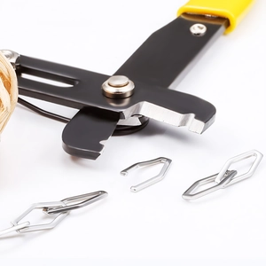 Industrial stainless steel jewelry pliers with yellow handles for assembly and DIY chains