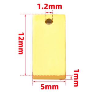Pendente rettangolare in acciaio inossidabile dorato lucido 12x5mm per gioielli fai-da-te