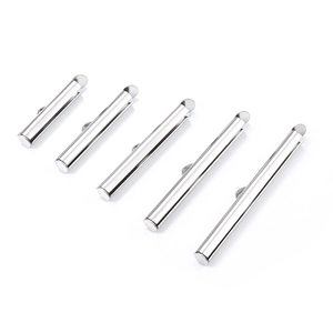 Embouts de tube en acier poli en cinq tailles pour la création de colliers bijoux DIY